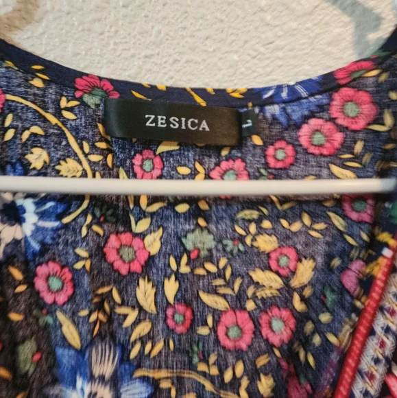 Bohemian Beach Ruffle Floral Print Bow Tie Short Sun Dress, MULTI COLORS - Picture 4 of 4